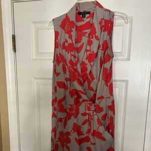 Coupe Collection Floral Red and Gray Sleeveless Romper